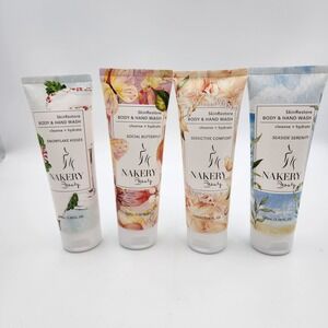 Nakery Beauty Skin Restore Body & Hand Wash Set 4 Scents Cleanse Hydrate‎ New
